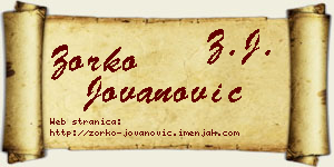 Zorko Jovanović vizit kartica